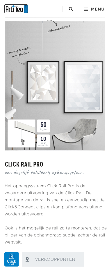 Artiteq productpage mobile